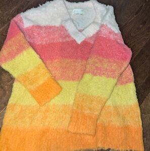 Anthropologie oversized striped ombre sunset simone sweater